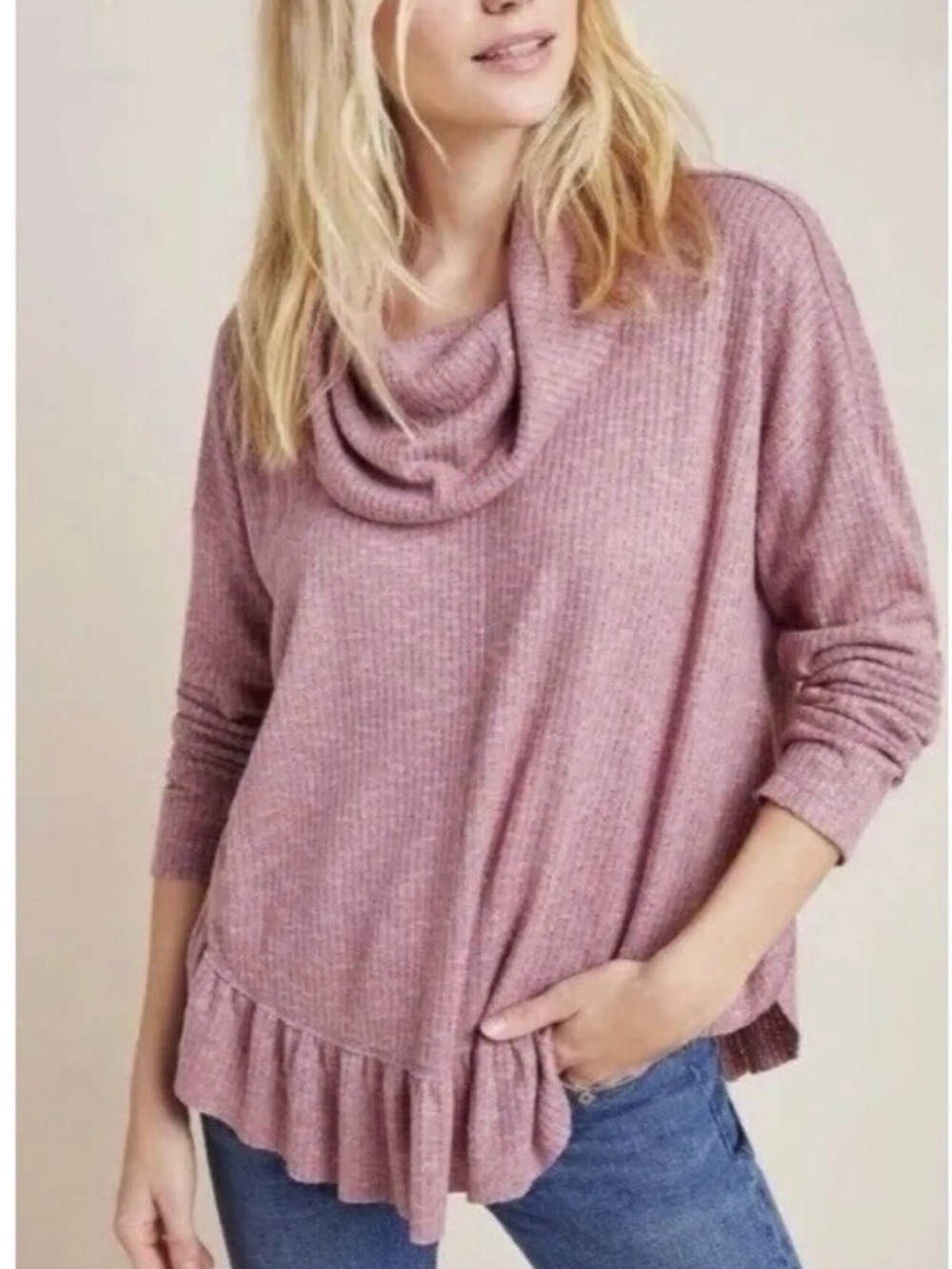 Maeve Cowl Neck Sweater in Pink Size Small Like New